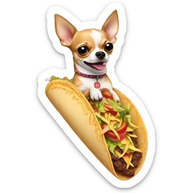 Chihuahua riding a taco sticker