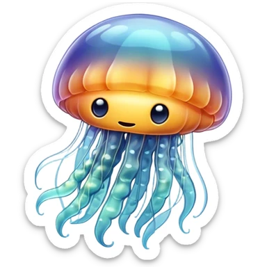 a jellyfish made of glass sticker