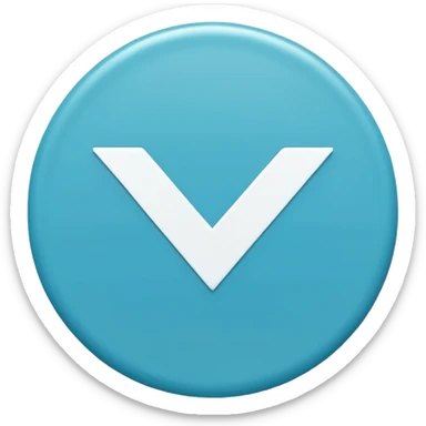 A small solid cyan-blue circle with a centered bright white check mark, clean and minimal, symbolizing trust and distinction sticker