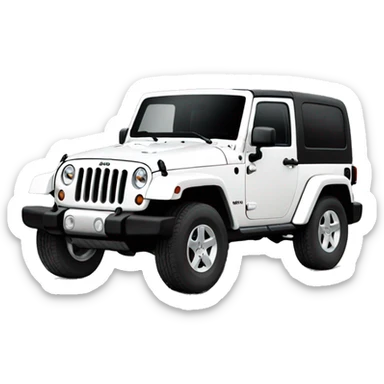 two door white jeep wrangler sticker