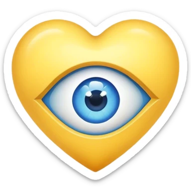 Eye inside yellow heart sticker