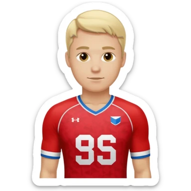 blonde man Number 7 Printed Athlete sticker