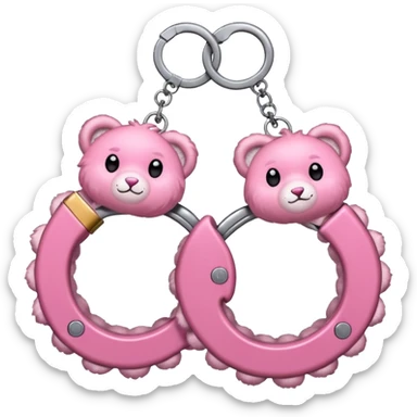 Fuzzy handcuffs sticker