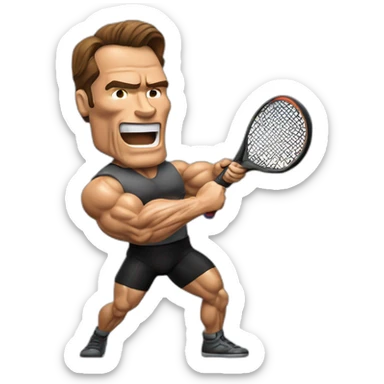 Arnold Schwarzenegger jugando al pádel sticker