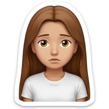 Sad lonely tan girl sticker