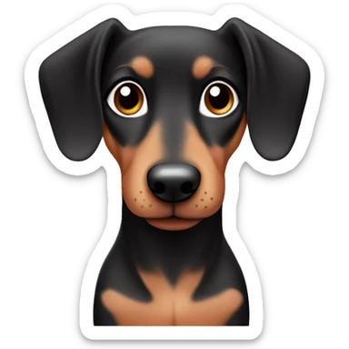 Cute Dashund dog Black and Tan against pink sticker