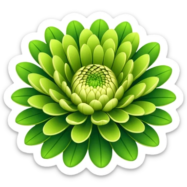 Green chrysanthemum sticker