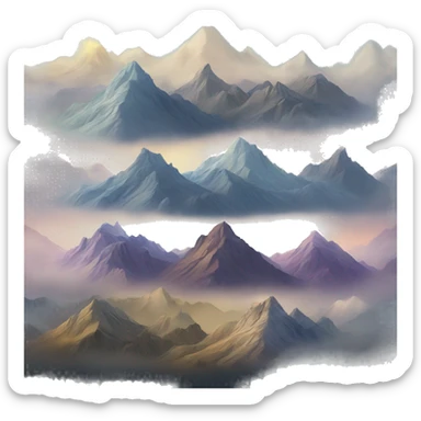 Fantasy mountains sticker