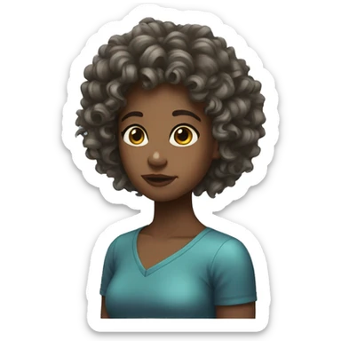 glass girl curly hair  sticker