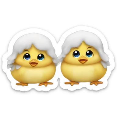 twin baby boy chicks  sticker