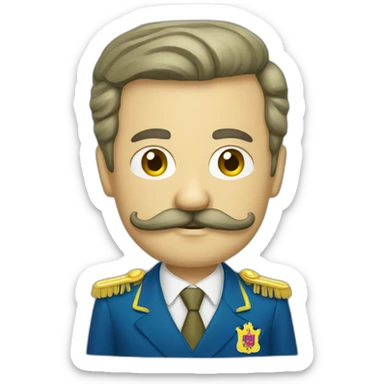 president of ukraine with moustache and khaki tshirt sticker