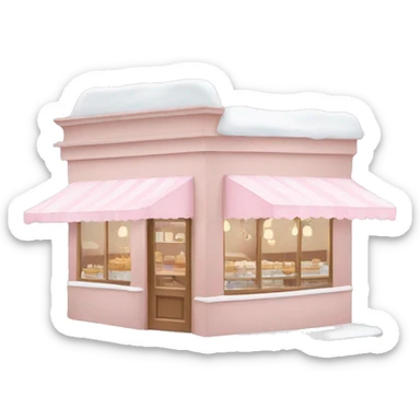 pale pink coffee shop with snow sticker