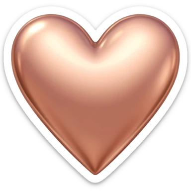 rose gold heart elongated shape sticker