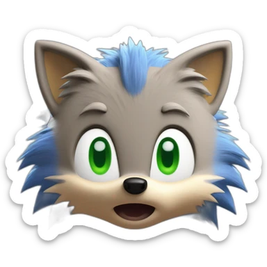 Sonic The Hedgehog from SEGA, Blue Fur with a green eyes, CGI ACCURATE sticker