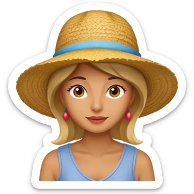 Straw Hat Woman sticker