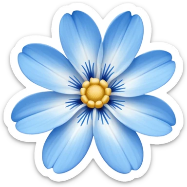 Blue white flowers sticker