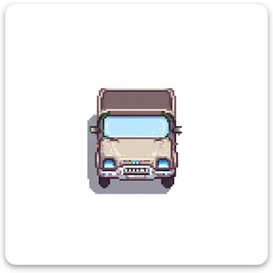 basic courier truck from side angle, few pixels sticker