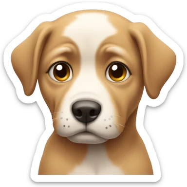 Sad with puppy face sticker