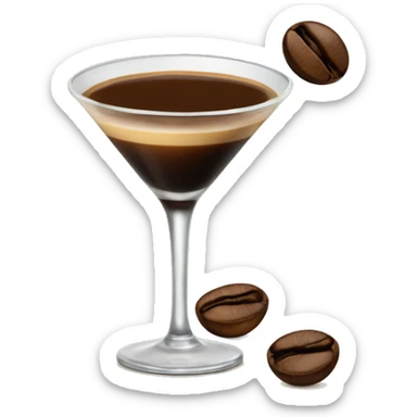 Espresso martini with three coffee beans on top  sticker