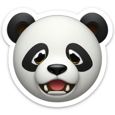 2D pixeled angry panda sticker