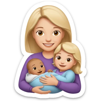 My wife with baby sticker