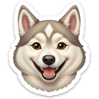 a syberian husky dog laughing sticker