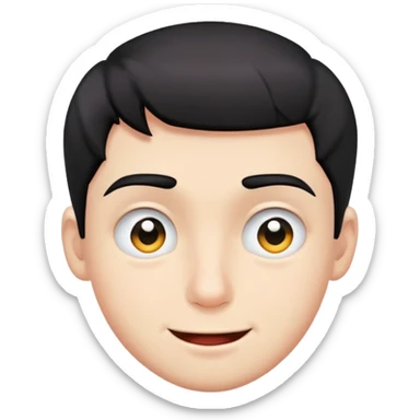 Short black haired male winking, young man with short black hair winking one eye sticker