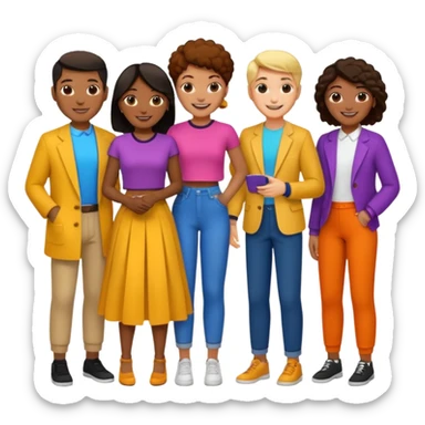 people exchanging their clothes sticker