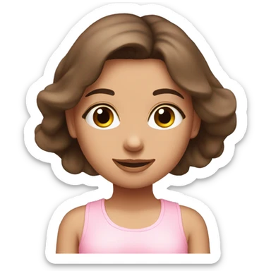 brunette yoga girl light pink clothes n sticker