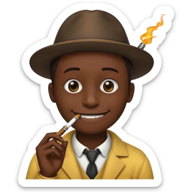 Emoji smoking crack pipe sticker