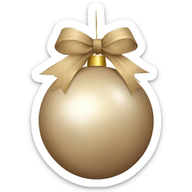 beige Christmas ball decoration sticker