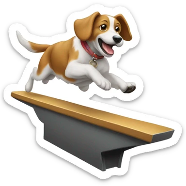 Agility dog jumping over anvil sticker