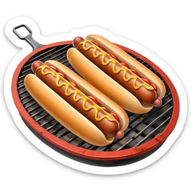 bbq hot dogs on grill sticker