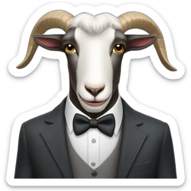 Goat in suit gentlemen sticker
