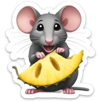 Rat eating pineapple sticker