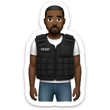 black bulletproof vest (Kanye) sticker