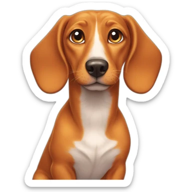 half orange cat half dapple dachshund catdog sticker