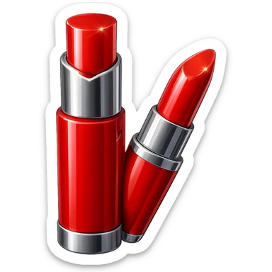 Add shine to the red lipstick, keep the transparent background. sticker