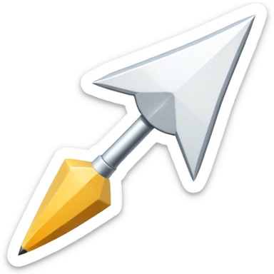 Flèche blanche a gauche sur fond blanc sticker