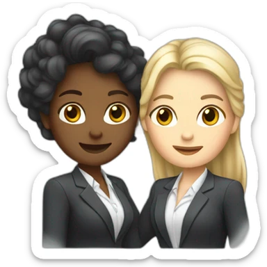 two white business women with different hair colors shaking hands sticker