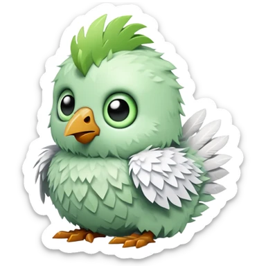 baby zombie on a tiny white chicken in Minecraft style sticker