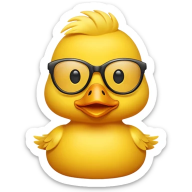 dame un pato amarillo con lentes oscuros sticker