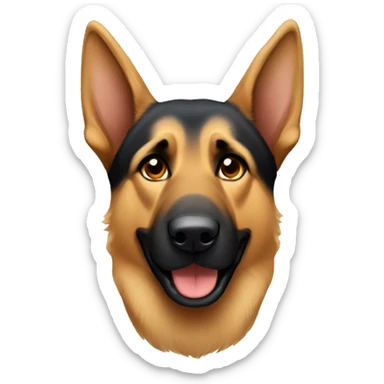 german shepherd with one floppy ear sticker