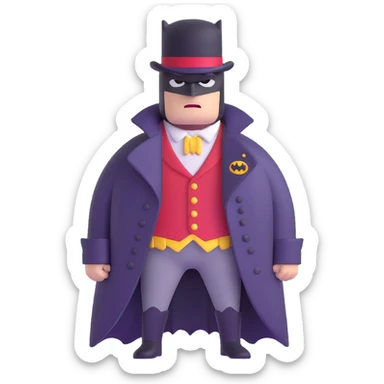 Batman wearing Victorian era clothes with top hat and coat sticker