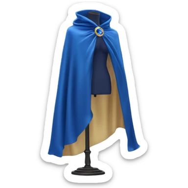 faceless mannequin flapping sapphire gemstone cape sticker
