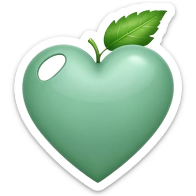 white heart with a leaf sticker