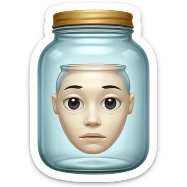 Jar with a head in it  sticker
