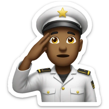 salute with stressed fac sticker