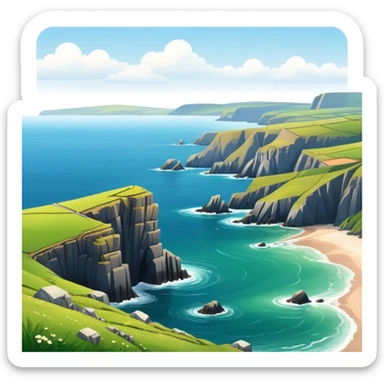 Cinematic realistic landscape of the coast of Ireland sticker