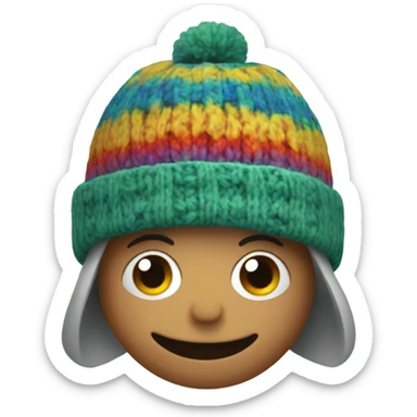 A square in a knitted hat sticker
